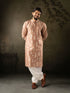 Chocolate Brown Silk Mens Kurta With Payjama - Front View | Samyak Fashion