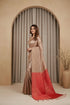 Copper Art Silk Saree With Blouse - Back View | Samyak Fashion