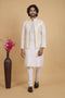 Cream Banarasi Silk Mens Mans - Front View | Samyak Fashion