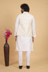 Cream Banarasi Silk Mens Mans - Back View | Samyak Fashion