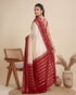 Cream Banarasi Soft Silk Elegant Party Wear Saree Collection With Blouse - Side View | Samyak Fashion