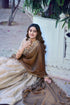 Cream Chinon Lehenga Choli Ethnic - Side View | Samyak Fashion
