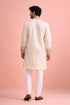Cream Rolex Silk Mens Kurta With Payjama - Back View | Samyak Fashion