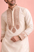 Cream Rolex Silk Mens Kurta With Payjama - Detail View | Samyak Fashion