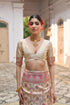 Cream Soft Pashmina Silk Designer Function Wear Saree Collection With Blouse - Close-up View | Samyak Fashion