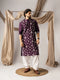 Dark Purple Silk Mens Kurta With Payjama - Front View | Samyak Fashion