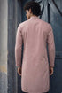 Dusty Pink Silk Mens For A Festive And Kurta With Payjama - Back View | Samyak Fashion