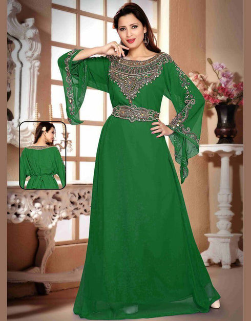 A line kaftan with waist belt