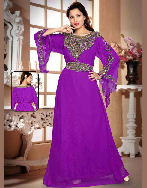 A line kaftan with waist belt