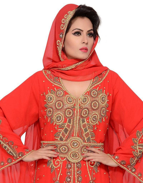 Bell sleeve wedding abaya