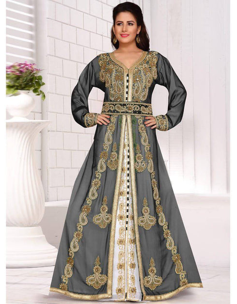 Designer wedding abaya with allover work