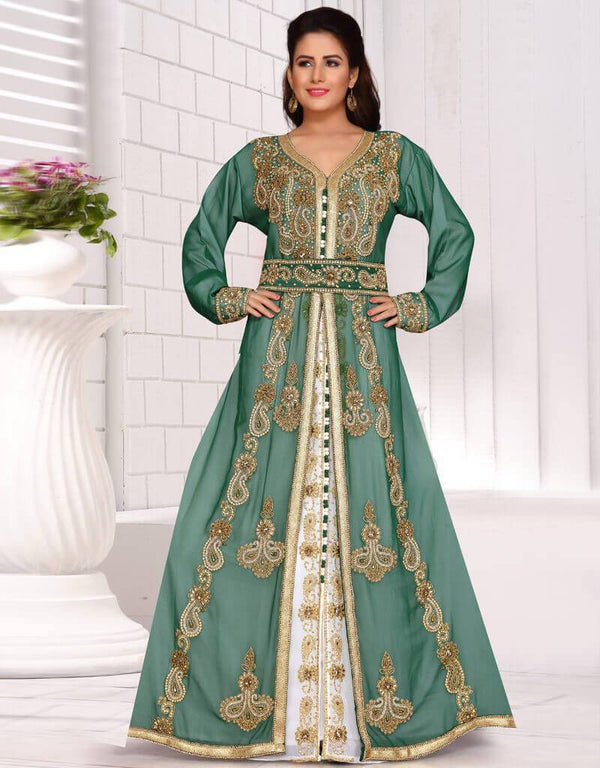 Designer wedding abaya with allover work