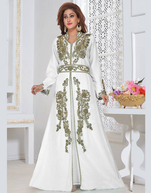 Flower design Work moroccan caftan