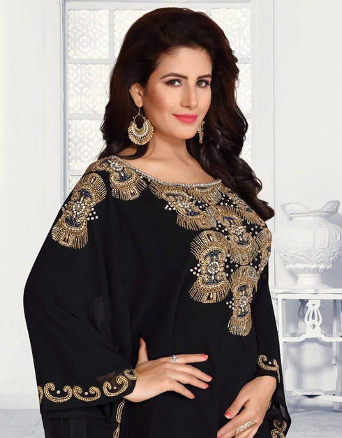 Gold embroidered islamic farasha
