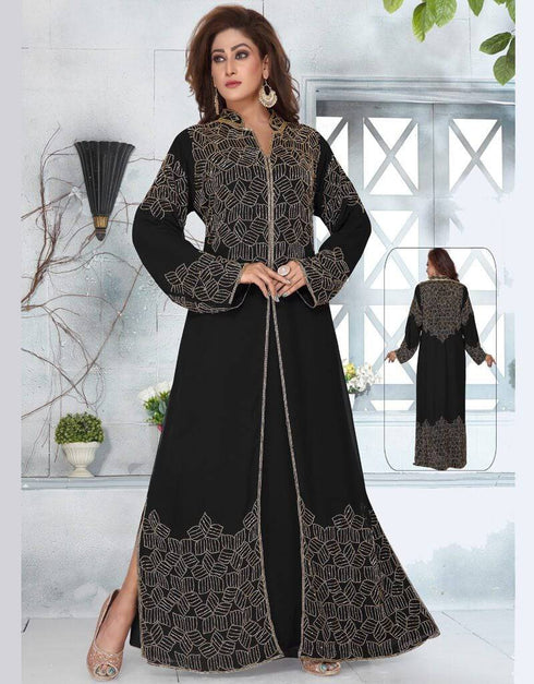 Heavy Embroidered Kaftan with Back work