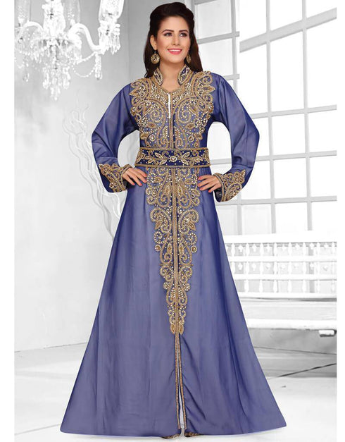 High neckline moroccan style kaftan