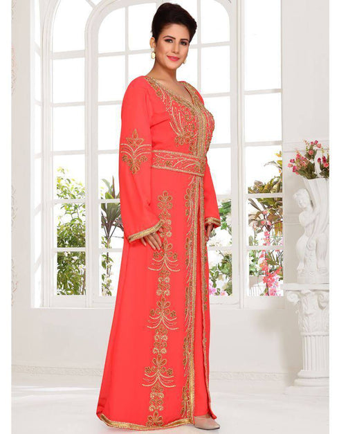 Moroccan caftan with gold lace work
