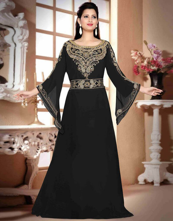 Round neckline kaftan for parties