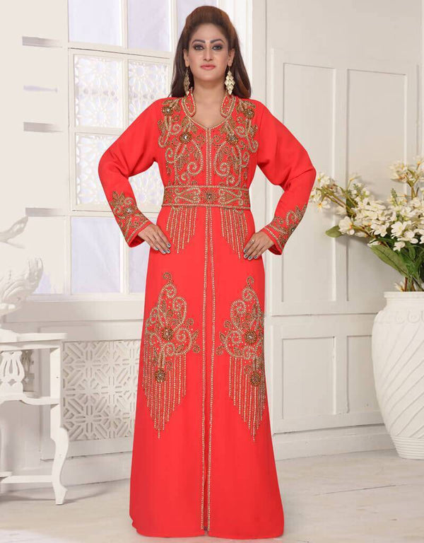 Stand Collar caftan with golden work