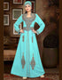 Stand Collar Moroccan caftan with golden work