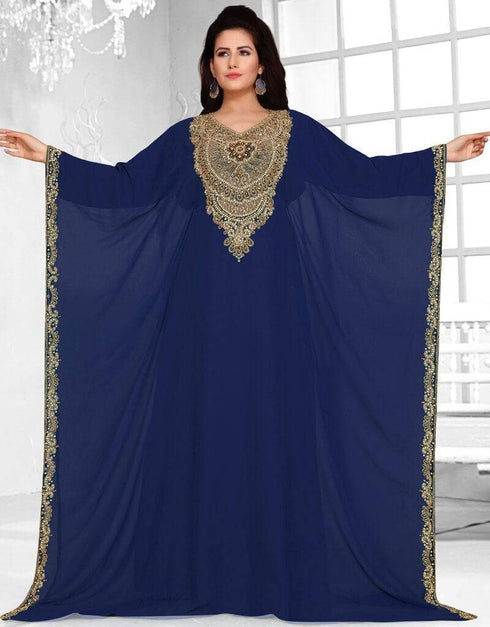 Two side open farasha neck embroidered
