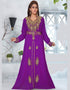 V neck Moroccan Style embroidered kaftan