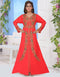 V neck Moroccan Style embroidered kaftan