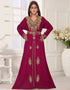 V neck Moroccan Style embroidered kaftan
