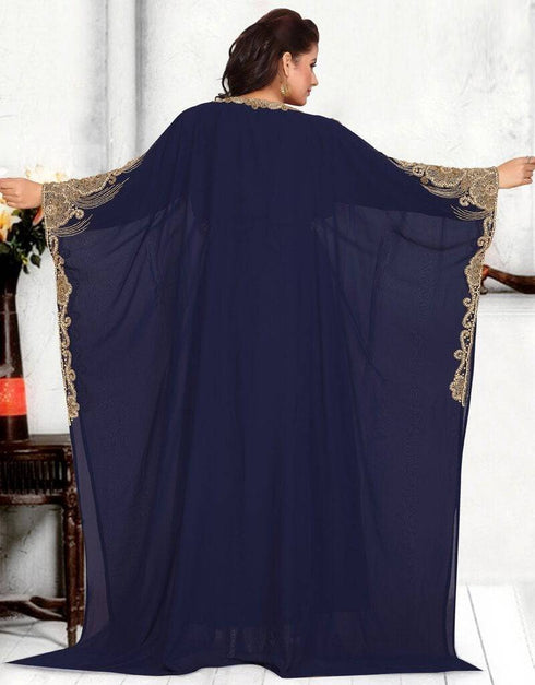 V Neckline farasha dress heavy border