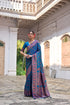 Firozi Soft Pashmina Silk Designer Function Wear Saree Collection With Blouse - Front View | Samyak Fashion