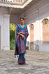 Firozi Soft Pashmina Silk Designer Function Wear Saree Collection With Blouse - Back View | Samyak Fashion