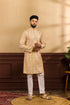 Gold Cotton Mens Kurta With Payjama - Close-up View | Samyak Fashion