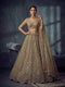 Gold Net Lehenga Choli - Front View | Samyak Fashion