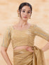 Gold Silk Embroidery Blouse - Front View | Samyak Fashion