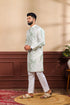 Green Art Silk Mens Kurta With Payjama - Detail View | Samyak Fashion