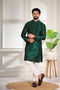 Green Art Silk Mens Kurta With Payjama - Front View | Samyak Fashion
