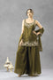 Green Chartin Salwar Suits - Front View | Samyak Fashion