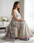 Green Cotton Silk Saree With Blouse - Back View | Samyak Fashion