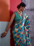 Green Crepe Elegant Party Wear Saree Collection With Blouse - Close-up View | Samyak Fashion