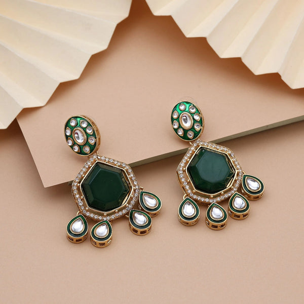 Green Earrings - Front View | Samyak Fashion