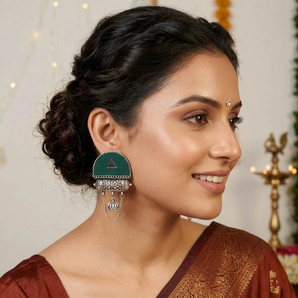 Green Earrings - Front View | Samyak Fashion