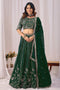 Green Faux Georgette Lehenga Choli - Front View | Samyak Fashion