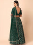 Green Georgette Lehenga Choli - Back View | Samyak Fashion