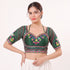 Green Heavy Italian Silk Blouse - Front View | Samyak Fashion