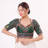 Green Heavy Italian Silk Blouse - Back View | Samyak Fashion