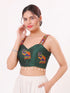 Green Heavy Magic Cotton Blouse - Back View | Samyak Fashion