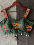 Green Heavy Magic Cotton Blouse - Side View | Samyak Fashion