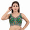 Green Heavy Pure Soft Italian Silk With Tricot Fuising Blouse - Front View | Samyak Fashion