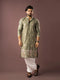 Green Linen Mens Kurta With Payjama - Front View | Samyak Fashion