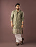 Green Linen Mens Kurta With Payjama - Front View | Samyak Fashion